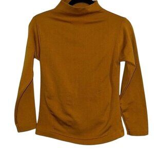 Aurora Mustard Yellow Turtleneck Long Sleeve Top 65% Polyester 35% Cotton Womens